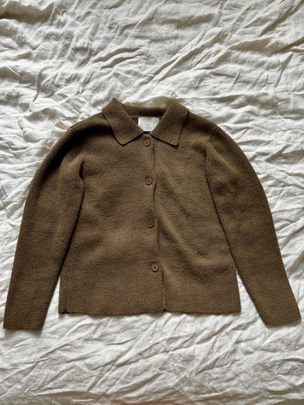 All Row fuzzy collared cardigan